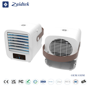 พัดลมไอน้ำแบบพกพาขนาดเล็ก เครื่องทำความเย็น พัดลมน้ำพลังงานแสงอาทิตย์แบบชาร์จไฟได้ พร้อมแบตเตอรี่ 2000mAh และไฟส่องสว่าง - Product Image 1