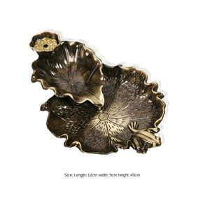 Quemador de Incienso de Cobre Antiguo con Diseño Personalizado, Estufa de Incienso con Diseño de Estanque de <span class=keywords><strong>Loto</strong></span>, Artesanía en Metal - Product Image 3