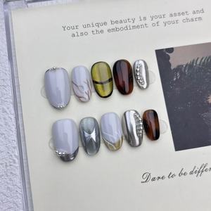 10 pièces <span class=keywords><strong>Faux</strong></span> Ongles Personnalisés <span class=keywords><strong>en</strong></span> Gros Nouvelle Tendance Ongles à Presser Acrylique Haute Qualité Couverture Complète pour Doigts - Product Image 5