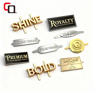 Gepersonaliseerde herbruikbare geprägte logo metalen plaat groothandel merknaam label voor kleding/tassen Changqin merk DL0066 7-daagse sample - Product Image 1