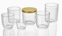 Bocaux à bougies en verre cylindriques transparents, courts, larges et droits, avec couvercles en bambou naturel scellés, en vrac pour le bricolage