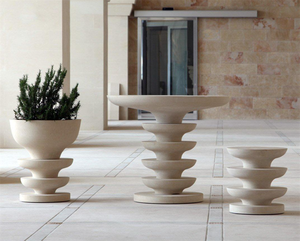Meubles en pierre contemporains <span class=keywords><strong>Table</strong></span> basse en pierre calcaire <span class=keywords><strong>Table</strong></span> sur pied pour l'intérieur et l'extérieur - Product Image 5