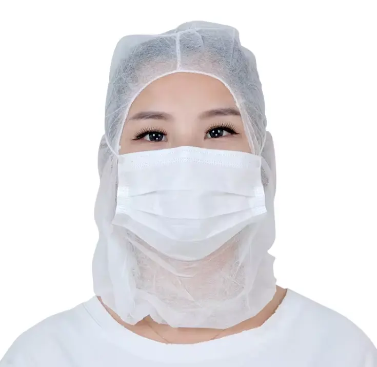 Fábrica de alimentos, cubierta protectora ligera para la cabeza, gorra de astronauta no tejida desechable Médica Quirúrgica con máscara