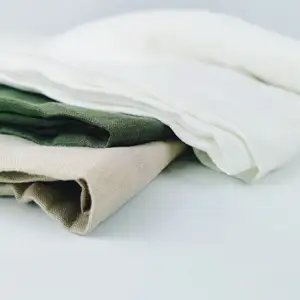 Pabrik dalam stok 200gsm berat sedang 100% kain Perancis batu kain Linen dicuci dengan Multi Warna untuk pakaian tekstil rumah