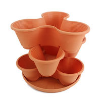 Pots de fleurs d'extérieur auto-arrosants de grande taille - Jardinières cylindriques modernes en plastique PP pour la décoration de la maison
