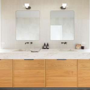 מטבח מודרני חדר אמבטיה מפל מים לבן טבעי שיש לוח שולחן העליון - Product Image 1