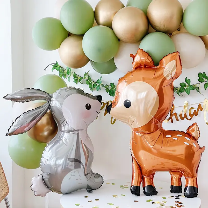 Nicro mới phục sinh Thỏ Bunny Inflatable Bunny Foil bóng bay màu xám Sliver phim hoạt hình thỏ đầu nhôm globos Helium bóng