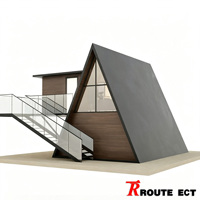 Maison préfabriquée de luxe en forme de A |   Villa en acier moderne pour complexe hôtelier, hôtel, glamping, ou usage bureautique.