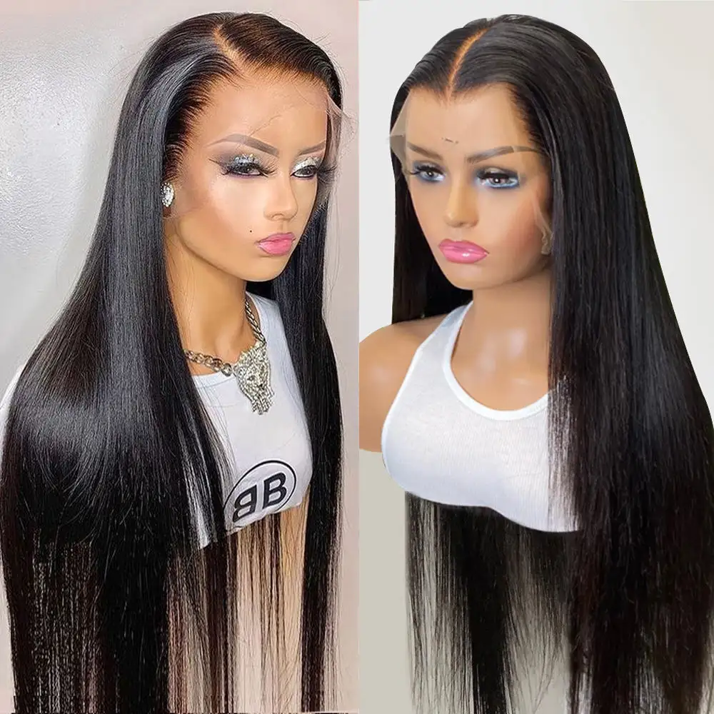 Cheap Raw Brazilian Glueless Full Lace Wigs Human Hair Lace Front Wigs For Black Women Bone Straight Full Hd Lace Frontal Wigs