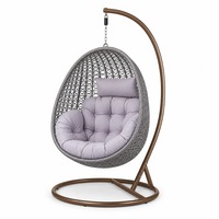 Fauteuil suspendu œuf en rotin PE et fer forgé, mobilier d'extérieur en osier, directement de l'usine, pour cour et balcon