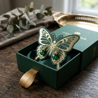 Cartes à boucles d'oreilles personnalisées Papillon Émeraude, Cartes Premium Épaisses pour Présentation de Bijoux, Emballage Personnalisé avec Logo OEM, Commande en Gros