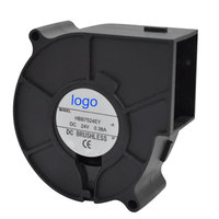 Kipas Turbo Bantalan Bola Listrik DC 12V/24V 75x75x30mm Tekanan Tinggi PWM Bilah Plastik Kipas Pendingin Udara