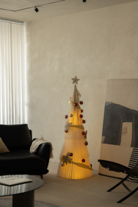 Ihpaper Bạc Fir Giấy Cây Giáng Sinh Với Ánh Sáng 4.9ft Để 7.7ft Cao <span class=keywords><strong>Xmas</strong></span> <span class=keywords><strong>Tree</strong></span> Dễ Dàng Lưu Trữ Có Thể Gập Lại <span class=keywords><strong>Xmas</strong></span> <span class=keywords><strong>Tree</strong></span> - Product Image 2