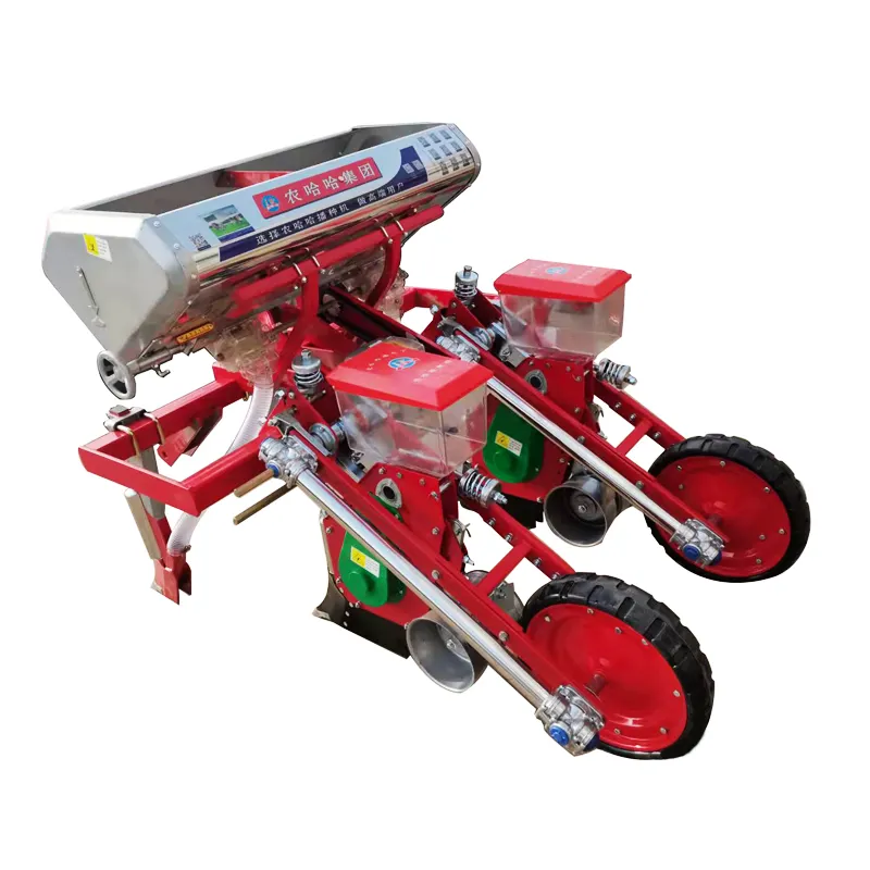 Sembradora de maíz de dos filas, sembradora de maíz, a juego con un pequeño tractor de cuatro ruedas de alta eficiencia de trabajo
