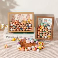 Mignon pot de rangement rectangulaire stéréo creux cadre photo dessin animé cadre de rangement en vrac oeuf garçon double usage présentoir poupée Photo