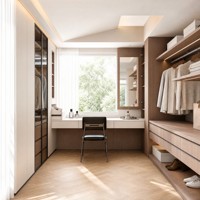 Système de dressing pour la lessive, armoire de chambre à coucher, meuble moderne en bois, dressing sur mesure pour vêtements