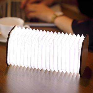 Produits les plus vendus 2025 brevets exclusifs accordéon intelligent lampes rechargeables USB Rechargeable couverture en bois veilleuse lumières - Product Image 2