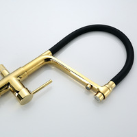 Robinet de cuisine moderne en acier inoxydable 304 à double poignée, rotation universelle en céramique, pour eau chaude et froide, purificateur d'eau pour hôtels