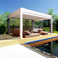 Pergolas modernes en aluminium avec éclairage LED, cadre thermolaqué étanche, écran de protection – Idéales pour jardin, balcon, terrasse extérieure