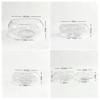 Vase en verre transparent moderne pour plantes hydroponiques, terrarium de table et décoration de bureau et de maison, décoratif transparent
