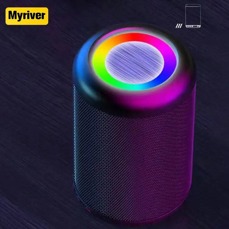 Myriver 8 Inches Speaker Blue Tooth Ipx6 Waterproof Sound Box With Led Screen Time Support Tf Card Mp3