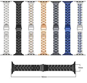Bracelet en métal pour <span class=keywords><strong>Apple</strong></span> <span class=keywords><strong>Watch</strong></span> 8 7 6 <span class=keywords><strong>5</strong></span> 4 41 mm 45 mm 42 mm 44 mm, bracelet de montre fin à cinq maillons en acier inoxydable de 14 mm - Product Image 2