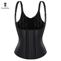 Corset en Latex grande taille XS à XXXXXXL Faja Colombianas femme gilets amincissants paillettes Latex taille formateur avec 25 Robs