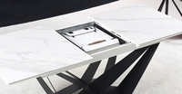 Ensemble de table à manger extensible en pierre frittée blanche haut de gamme moderne, imperméable, pour salle à manger et salon, maison, hôtel