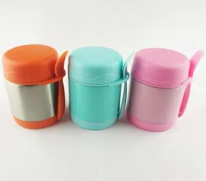 Mini Cute Design Edelstahl Thermoskanne Vakuum Food Jar mit Gabel für Kinder