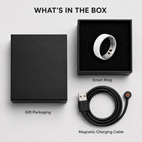 Bague connectée en acier inoxydable, suivi du sommeil, moniteur de fitness, contrôle par application, analyse de santé IA, compatible Android/iOS, étanche IP68, magnétique