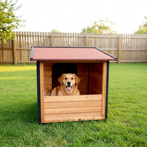 SDD011 Casa para <span class=keywords><strong>Perros</strong></span> de Exterior al por Mayor, Jaula de Madera Moderna de Lujo <span class=keywords><strong>Natura</strong></span> con Acabado de Hierro, Resistente a la Intemperie, Piso Elevado para Gatos - Product Image 1
