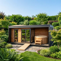 Sauna en cèdre rouge trois-en-un avec isolation légère et trois zones pour une énergie thermique durable