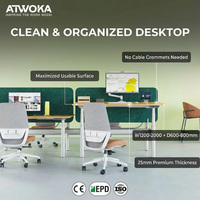Poste de travail de bureau électrique réglable en hauteur avec écran acoustique vert pour un coworking collaboratif