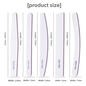 Custom Logo EVA Sponge Double Sided Non Shedding <b>Nail</b> Sanding Strip 100/180 Grit Purple Core <b>Nail</b> File - Product Image 4
