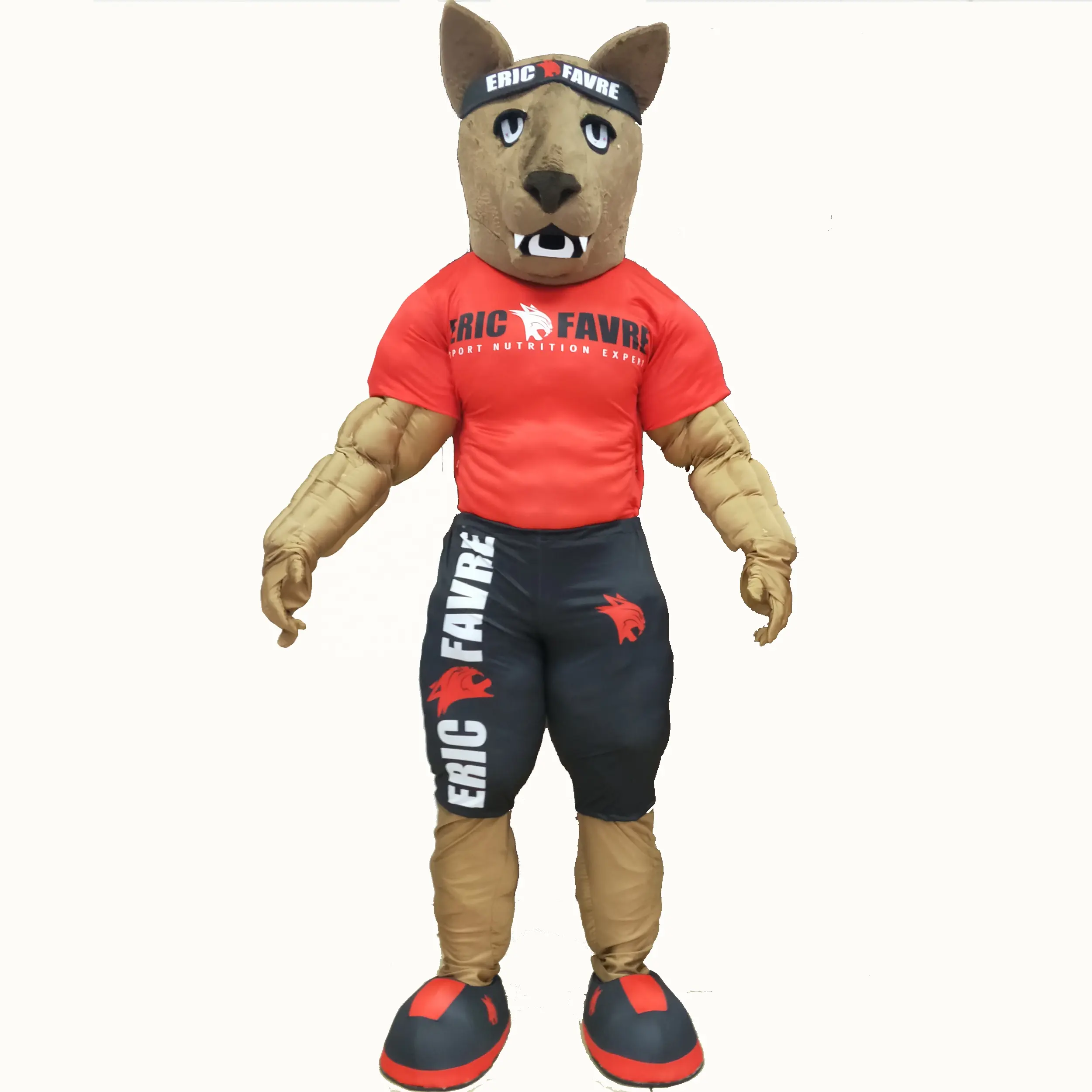 Disfraz deportivo personalizado de lobo musculoso, para uso en gimnasio