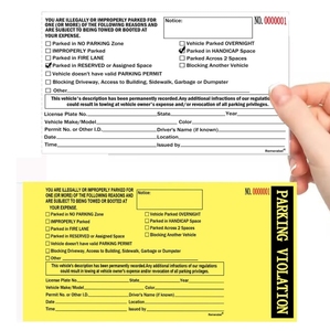 Stampa Personalizzata OEM di Biglietti per Violazioni al Parcheggio e Libretti di Parcheggio con Numerazione Sequenziale, Codice a Barre, Codice QR e Sicurezza - Product Image 1