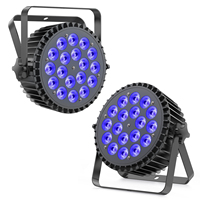 4 packs de projecteurs LED PAR pour scène DJ, effets RGBWA+UV, 18 projecteurs PAR 6-en-1 avec flight case