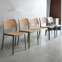 Chaise en rotin plastique empilable, design moderne, pour restaurant, café, bistrot, salle à manger, extérieur, pas cher