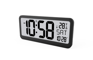 Réveil numérique intelligent avec grand écran, rétroéclairage, affichage de la température, fonction snooze, calendrier, pour bureau, table ou mur, pour homme - Product Image 2