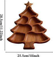 Houten charcuterieplank met meerdere compartimenten voor kerst, voor desserts, fruit, vlees en snacks