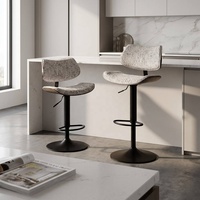 Tabourets de bar pivotants modernes réglables en hauteur, avec revêtement en tissu, chaise de bar à vérin à gaz avec base en métal pour îlot de cuisine, café, bar