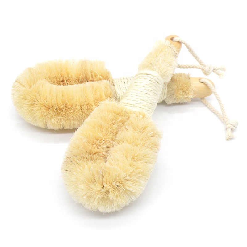 100% натуральная Длинная Деревянная веганская сизальная щетина, щетка для сухого тела для женщин и мужчин