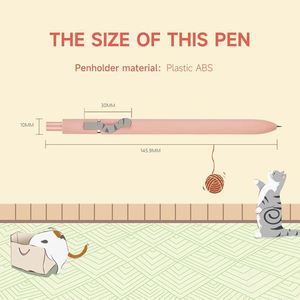 Stylos à encre noire Cat Pens, 4 pièces, 0,5 mm, mignons et kawaii, pointe fine, écriture fluide, série haut de gamme, stylo rétractable queue de chat - Product Image 6