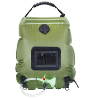 Stockage d'eau de camping en plein air avec logo personnalisé et sac de douche portable à chauffage solaire 5 gallons/20L PVC pour les voyages à la plage
