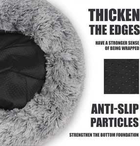 Großhandel Luxus Fluffy Plüsch Höhle Kapuze Katze Hunde betten Komfortable Wasch bare Benutzer definierte Kunst pelz Solid Pattern Hot Sale Haustier Bett - Product Image 5