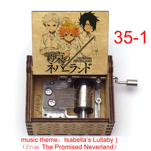 木质彩色音乐盒动画承诺梦幻岛艾玛雷定制歌曲伊莎贝拉摇篮曲手摇音乐盒35 - Product Image 4