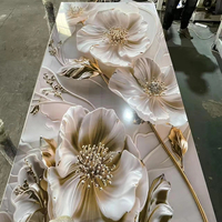 Panneau mural en PVC à motif marbré réaliste moderne, imperméable, pour la décoration intérieure du salon