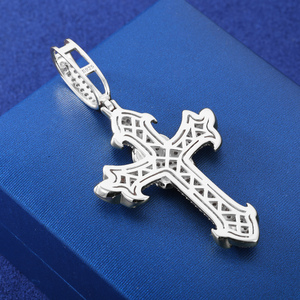 패스 다이아몬드 테스터 힙합 VVS Moissanite 펜던트 아이스 아웃 925 스털링 실버 럭셔리 크로스 펜던트 골드 쥬얼리 남성용 - Product Image 3