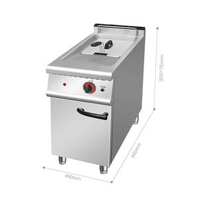 Friteuse électrique verticale commerciale à cylindre simple/double avec armoire, friteuse à poser au sol pour poulet frit et frites - Product Image 2