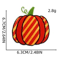 Applique d'automne brodée à motif léopard et patch de citrouilles à carreaux pour la décoration de vestes en jean et de sacs à dos, vente en gros